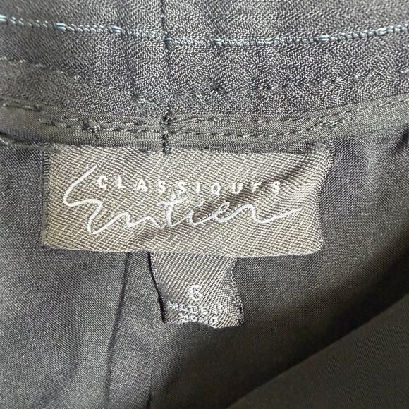 Entier Classiques Women's Black Blue Pinstripe Pants Size 6 Stretch - Picture 4 of 7